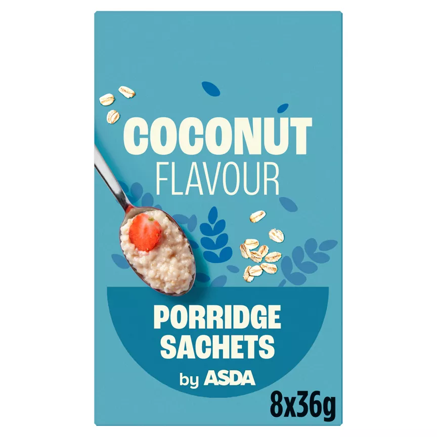 ASDA Coconut Flavour Porridge Sachets 8 x 36g (288g)