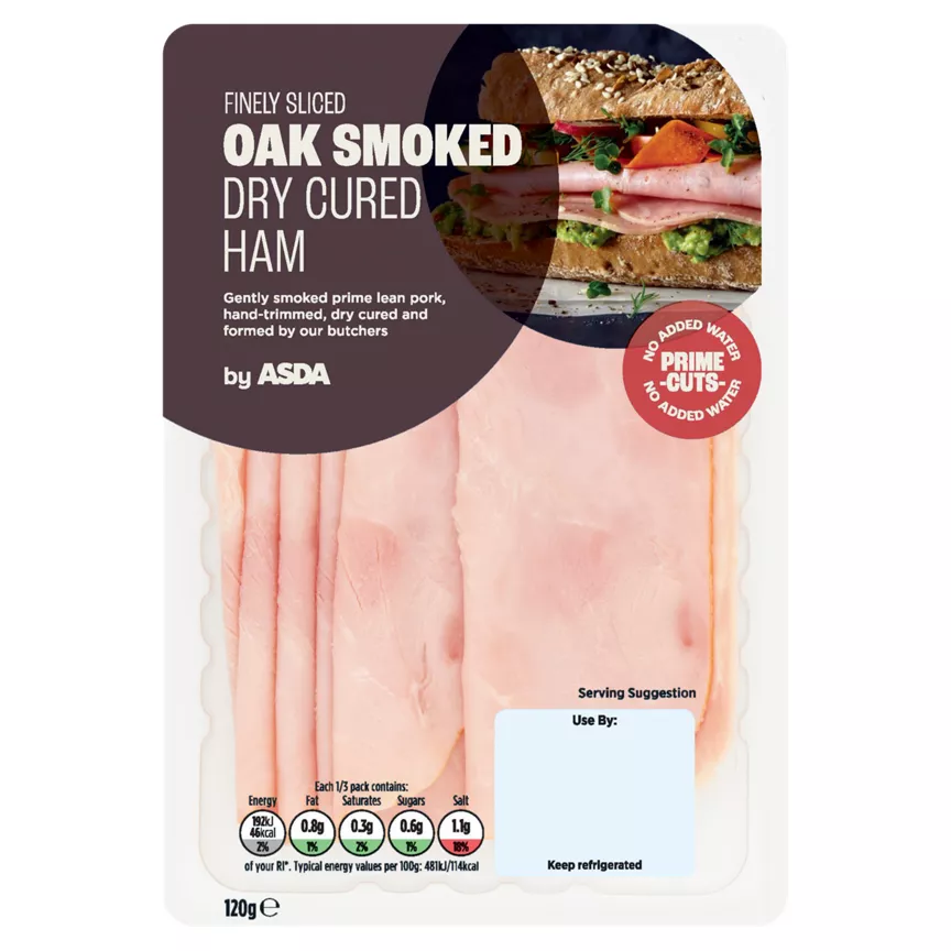 ASDA Finely Sliced Oak Smoked Dry Cured Ham