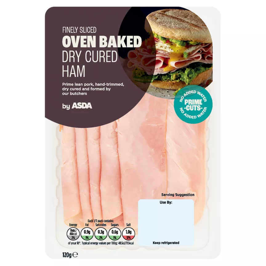 ASDA Finely Sliced Oven Baked Dry Cured Ham
