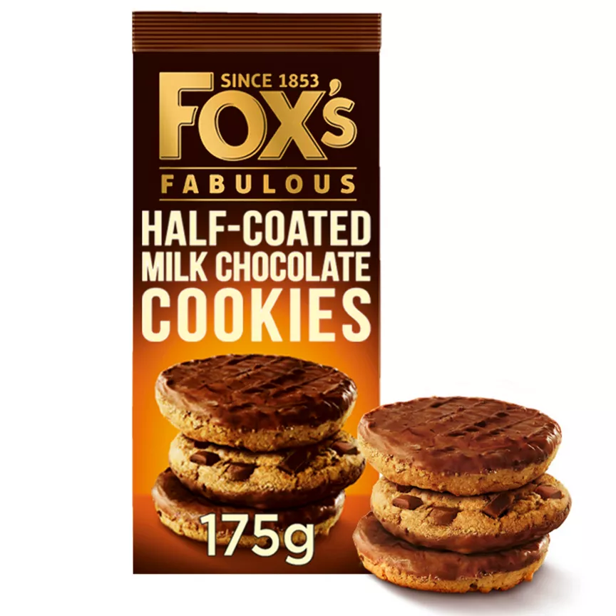 Fox's Fabulous Half-Coated Milk Chocolate Cookies 175g - Image 1