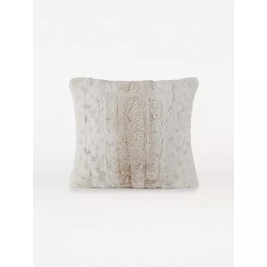 George Home Natural Faux Fur Cushion