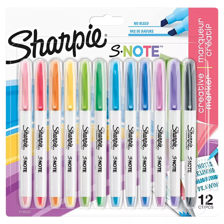 Sharpie S Note Chisel Tip Pastel Creative Markers - 12 Pack