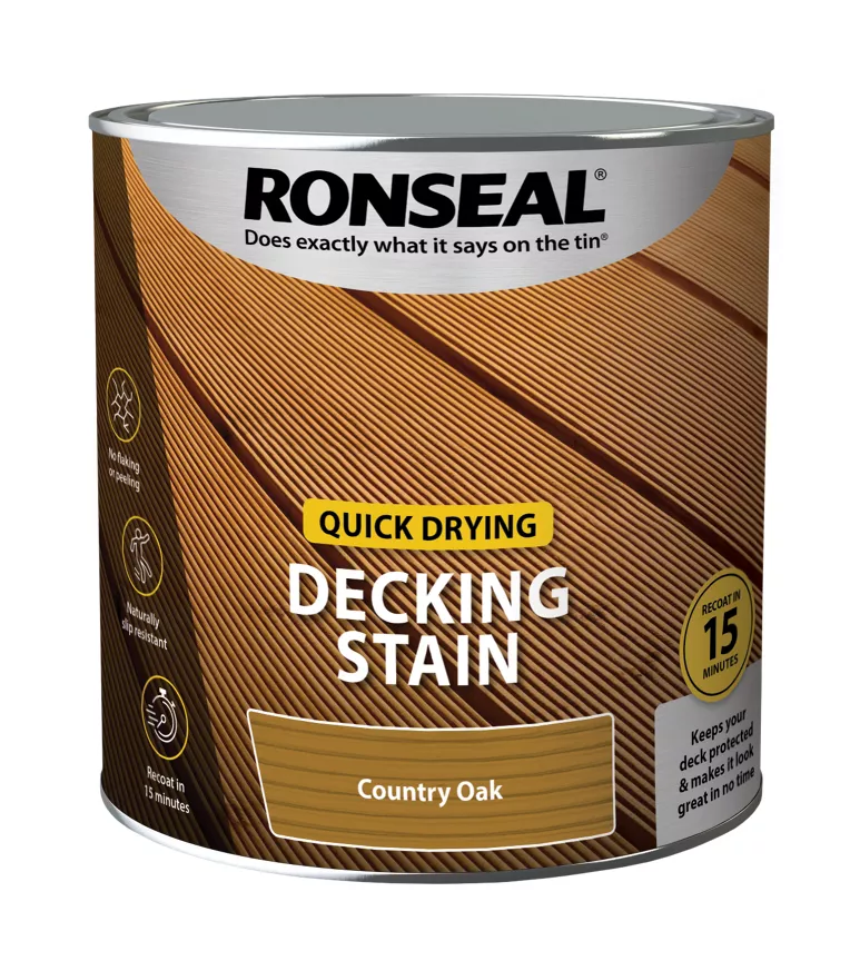 Ronseal Quick Drying Decking Stain Country Oak 2.5L
