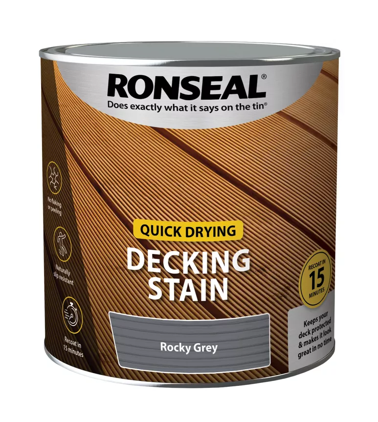 Ronseal Quick Drying Decking Stain Rocky Grey 2.5L