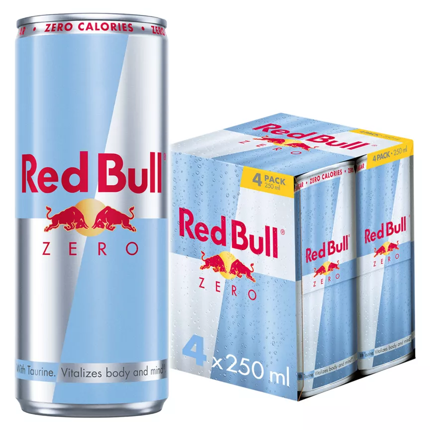 Red Bull Energy Drink Zero Cans 4x250ml