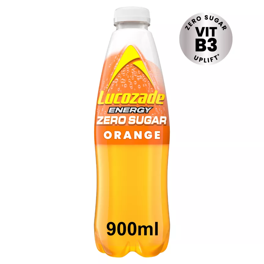 Lucozade Energy Zero Sugar Drink Orange 900ml
