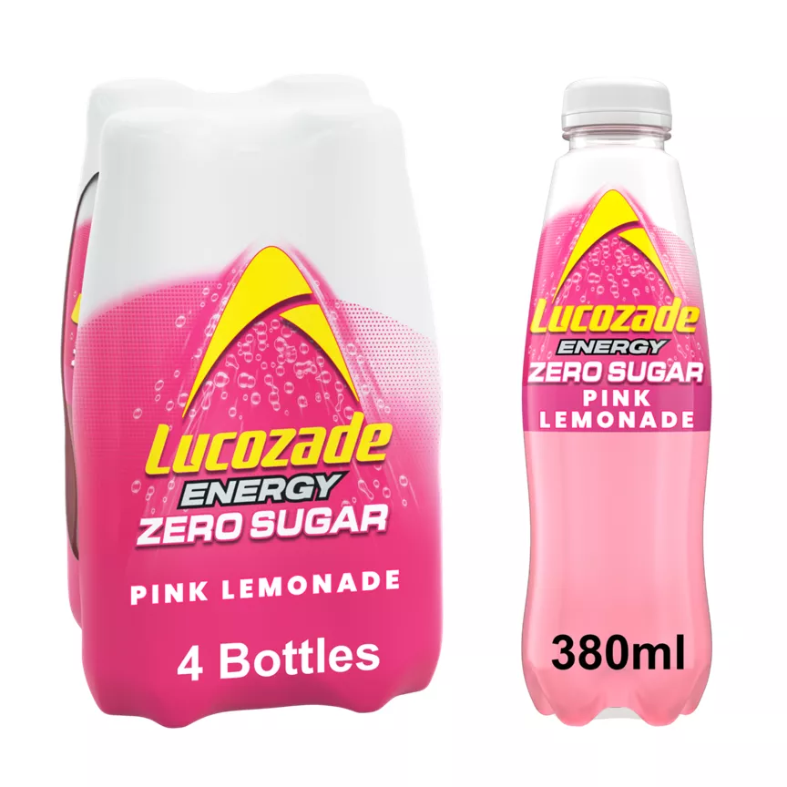 Lucozade Zero Drink Pink Lemonade 4 pack