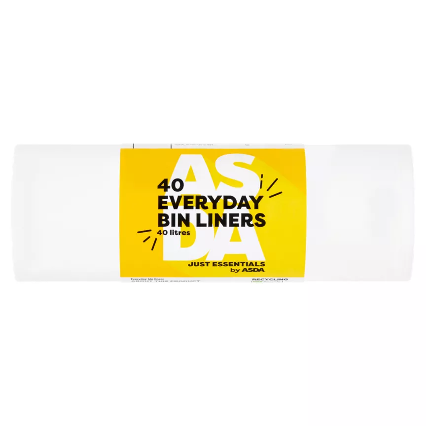 JUST ESSENTIALS by ASDA 40 Everyday Bin Liners 40 Litres