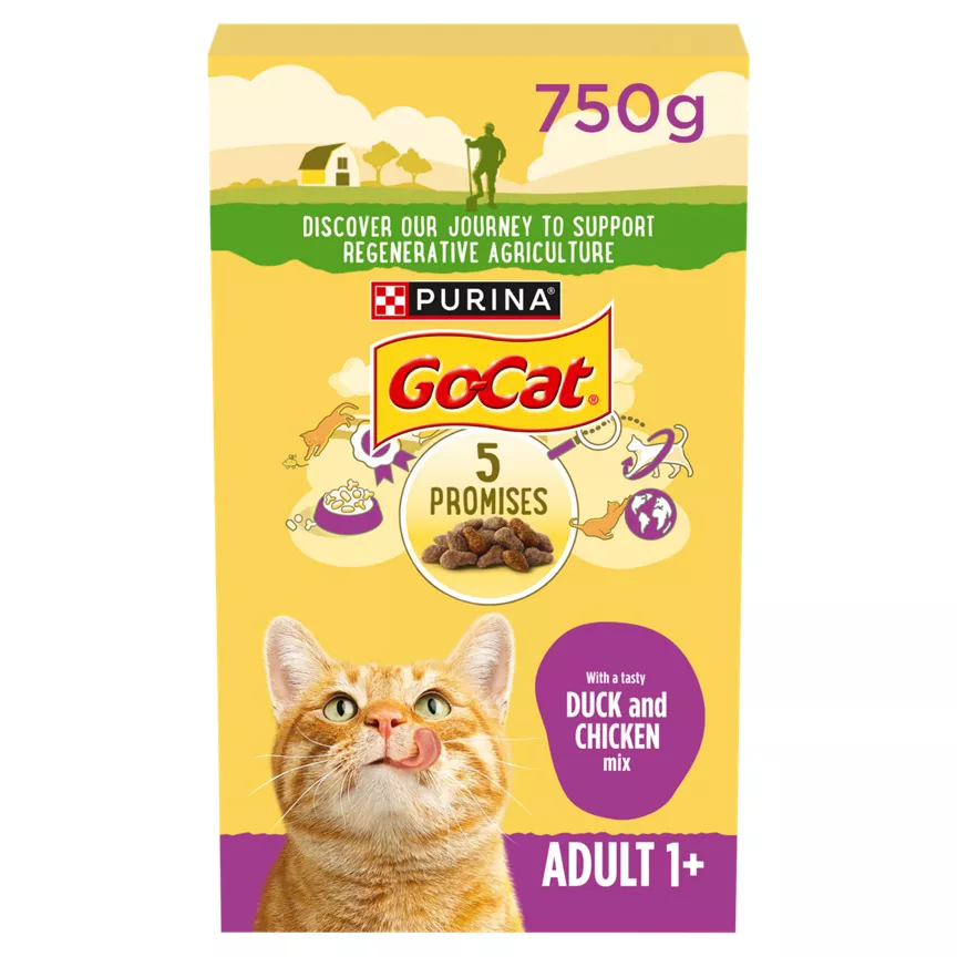 Go Cat Go-Cat with a Tasty Duck and Chicken Mix 1+ Years Adult 750g