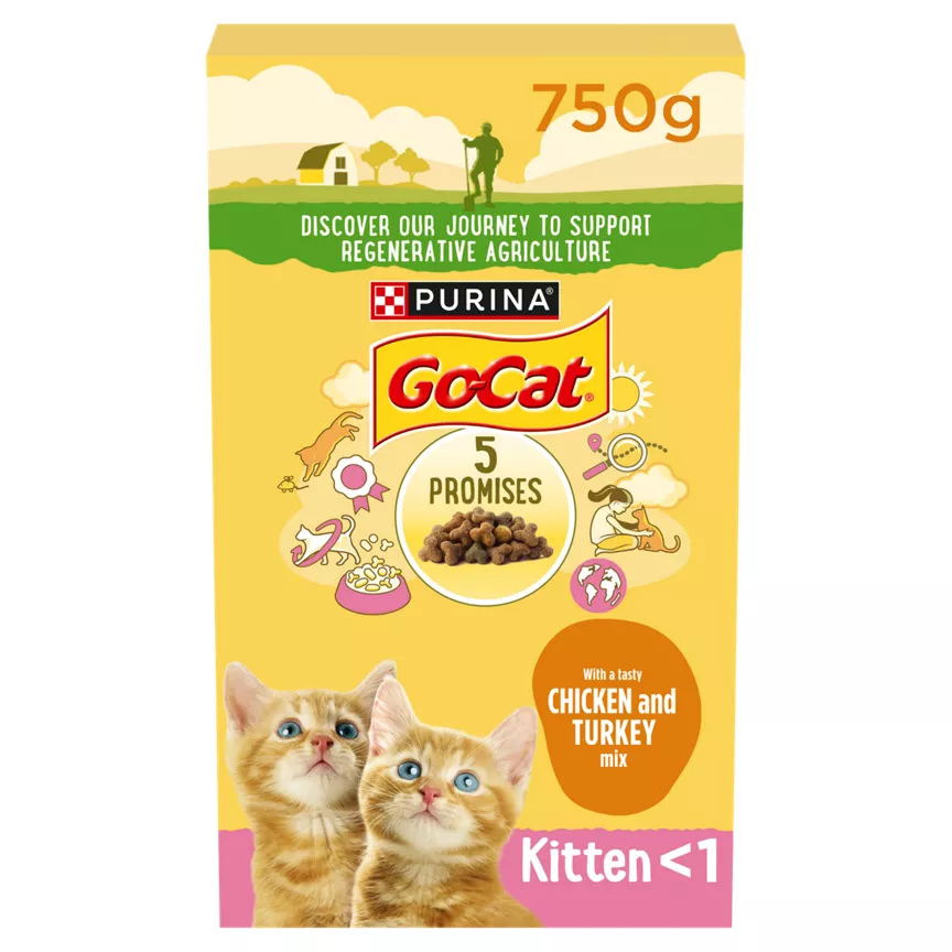 Go Cat Kitten Dry Cat Food Chicken Milk & Vegetable 750g
