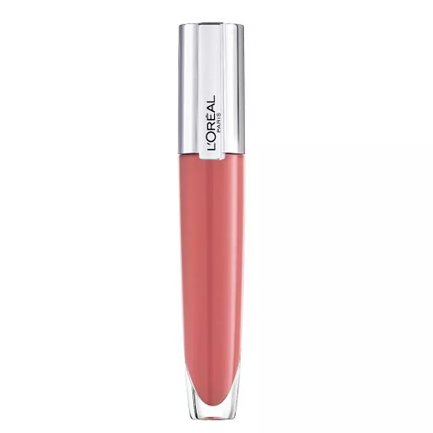 L'Oreal Paris Rouge Signature Plumping Sheer Nude Lip Gloss 412 Heighten, Lightweight