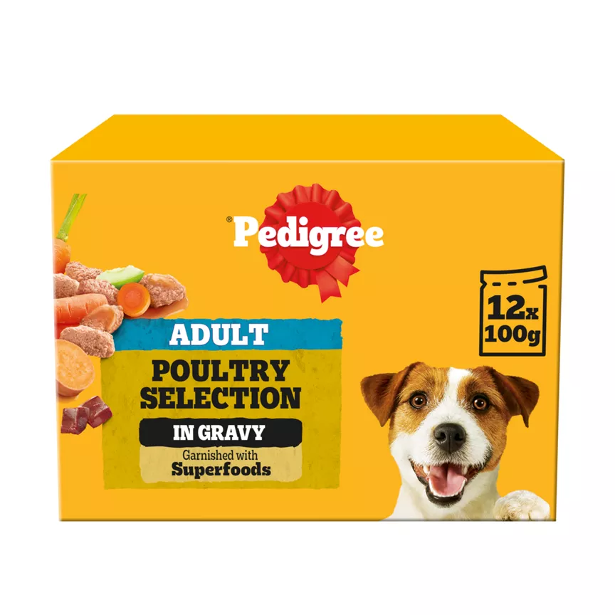 Pedigree Adult Wet Dog Food Pouches Mixed Selection in Gravy