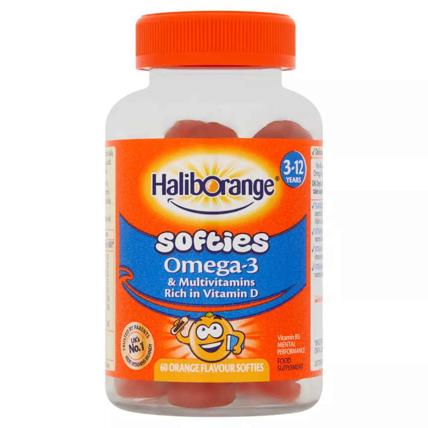Haliborange 60 Orange Flavour Softies Food Supplement 3-12 Years - Image 1
