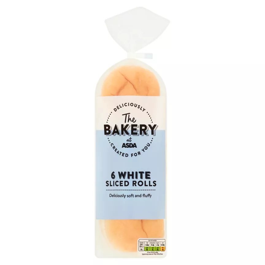 The BAKERY at ASDA 6 White Sliced Rolls