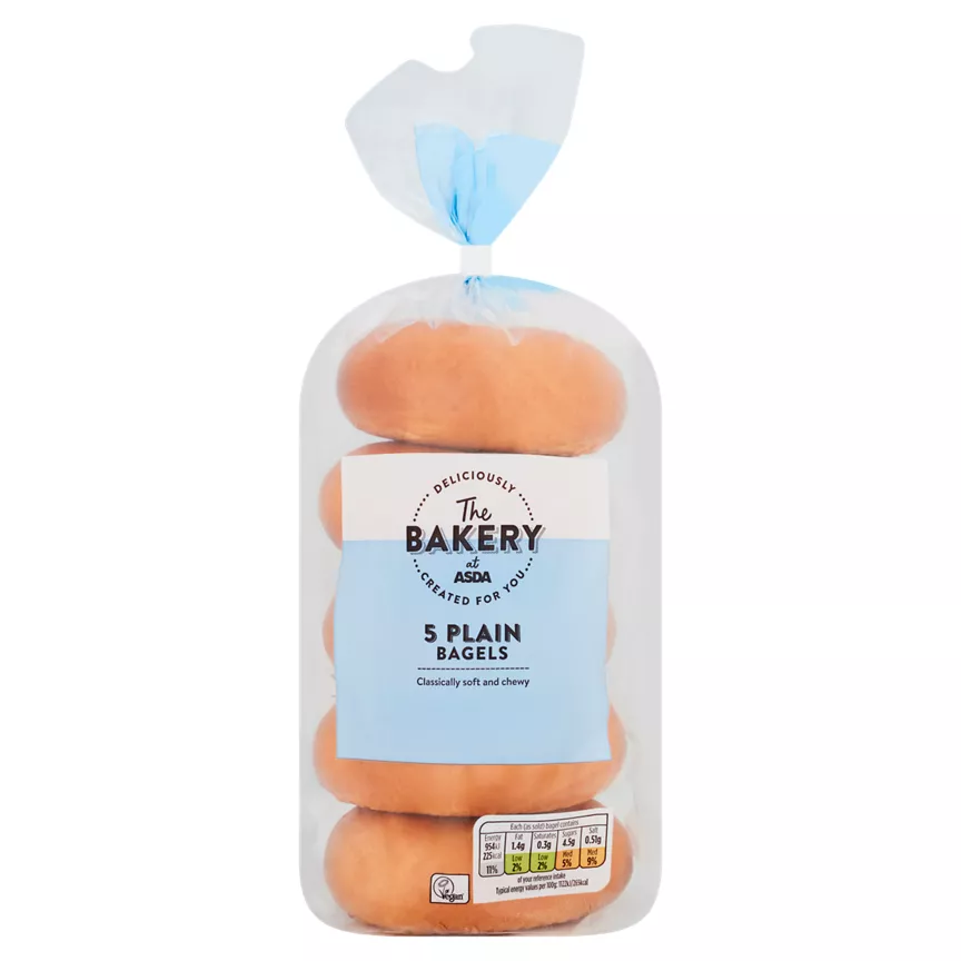 The BAKERY at ASDA 5 Plain Bagels