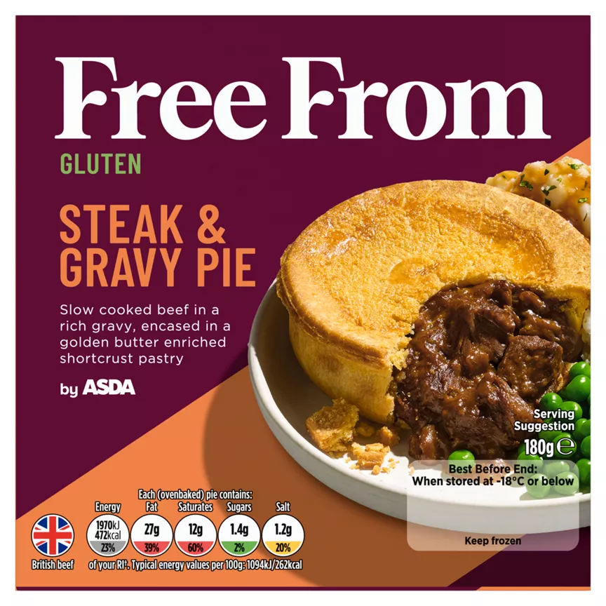 ASDA Free From Free From Steak & Gravy Pie