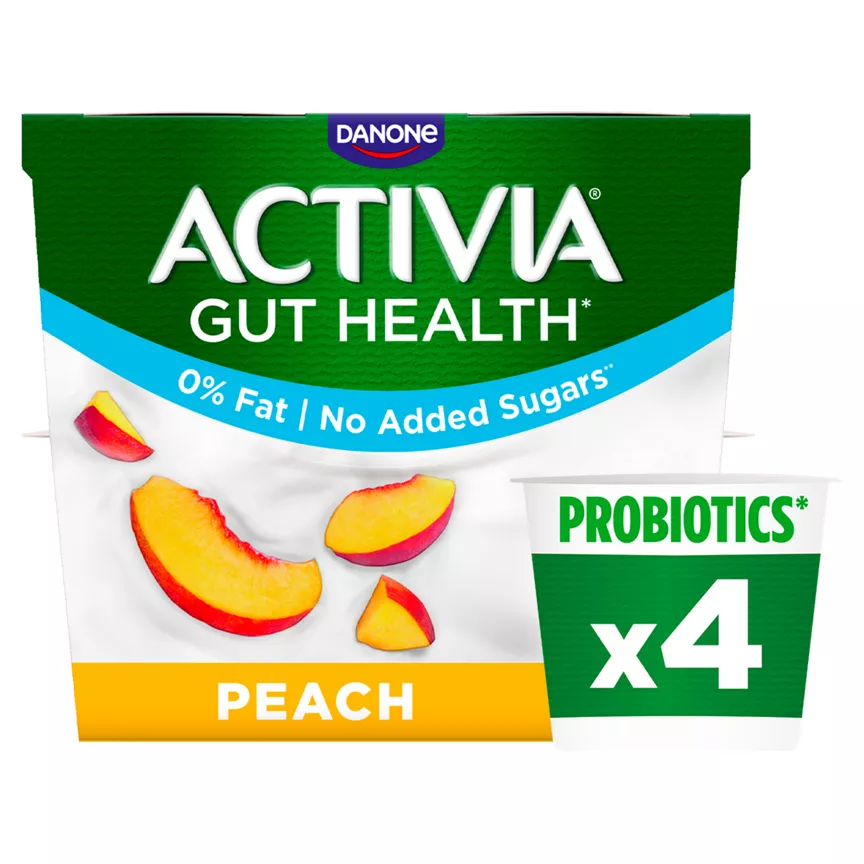 Activia Peach No Added Sugar Fat Free Yoghurt
