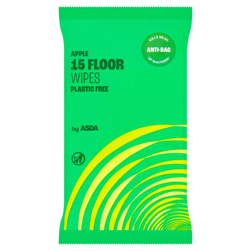 ASDA Floor Wipes Anti Bac Apple 15 Wipes