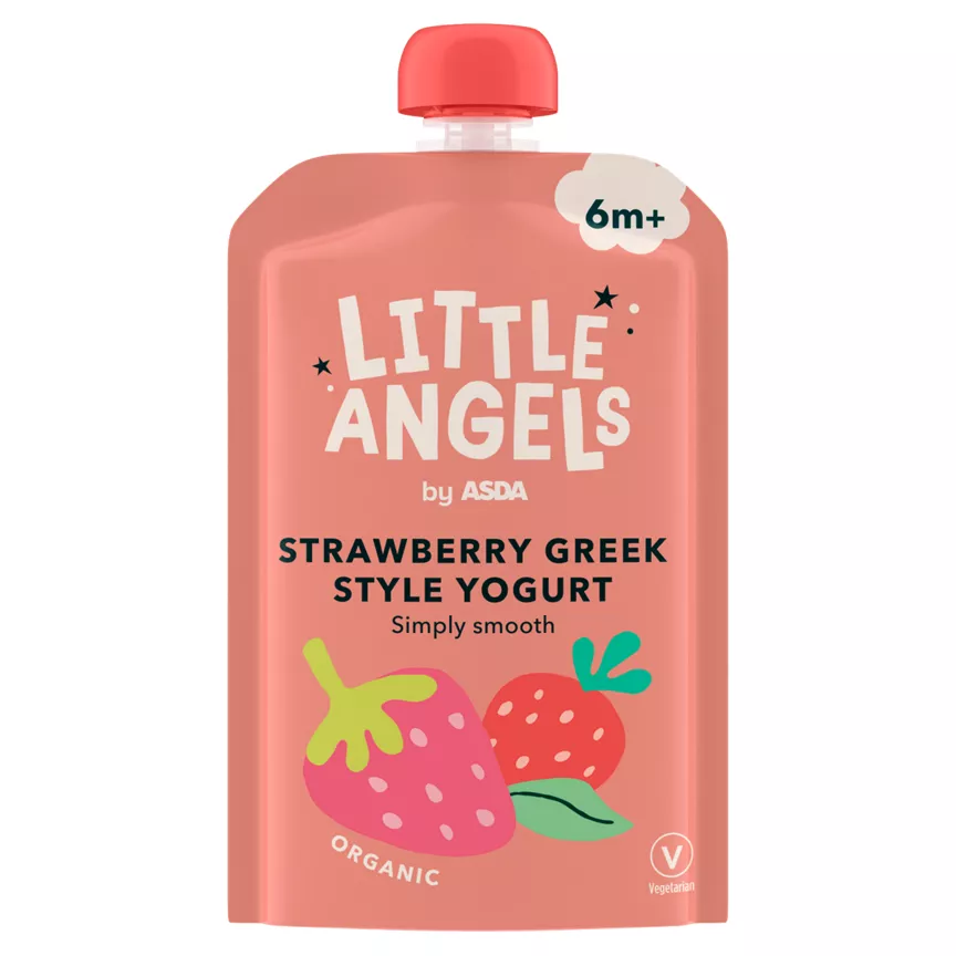 LITTLE ANGELS by ASDA Organic Strawberry Greek Style Yogurt 6+M 90g
