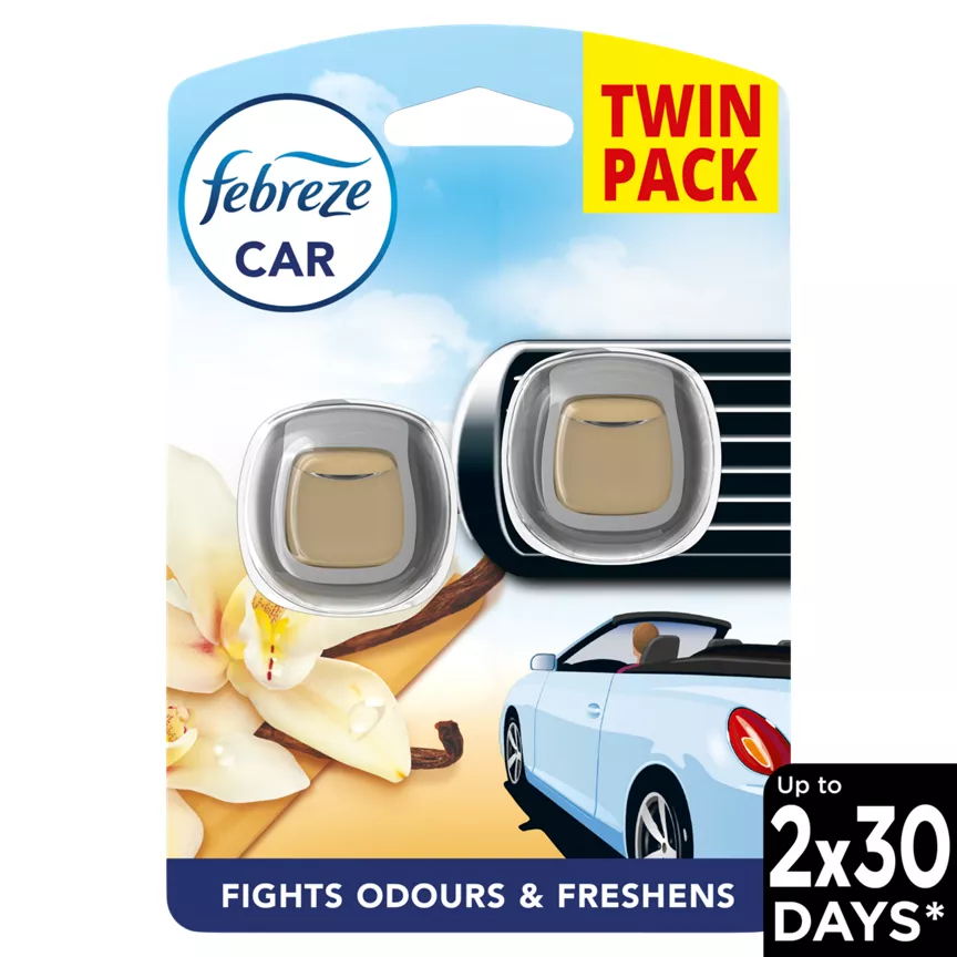 Febreze Air Freshener Car Clip Refill Vanilla 2 Unit 