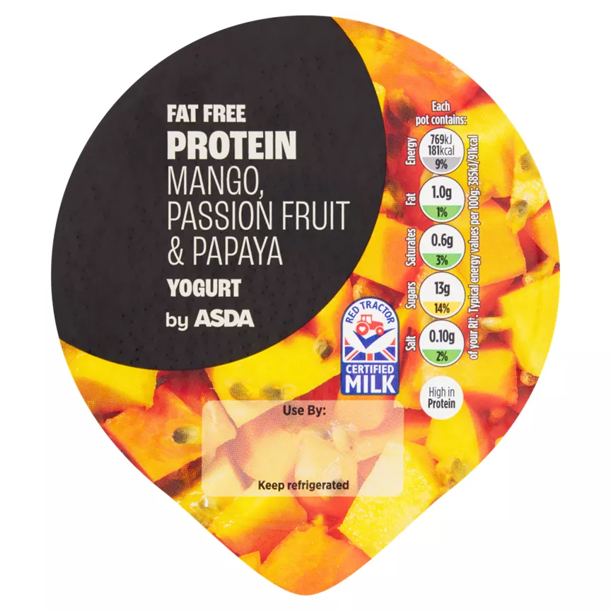 ASDA Fat Free Protein Mango, Passion Fruit & Papaya Yogurt 200g