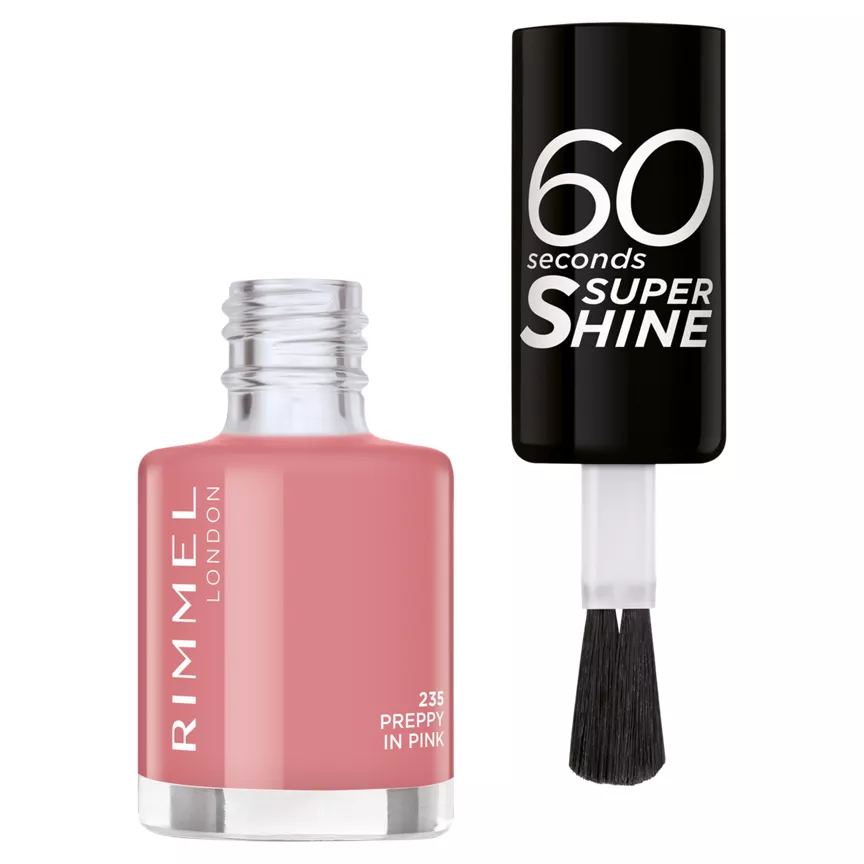 Rimmel London 60 Seconds Super Shine Nail Polish 235 Preppy in Pink 8ml
