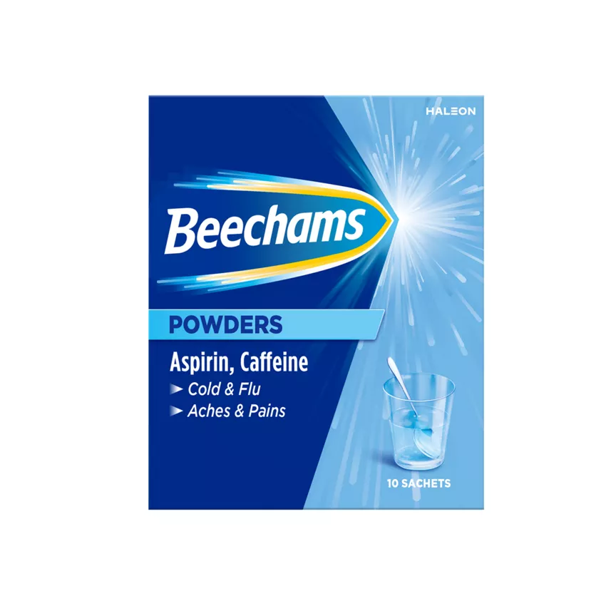 Beechams Cold & Flu Powders, Pain & Fever Relief, Aspirin & Caffeine