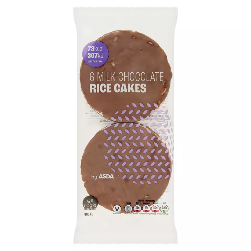 ASDA 6 Milk Chocolate Rice Cakes 90g