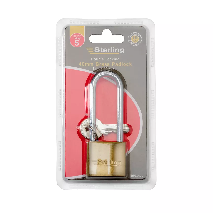 Sterling Long Shackle Padlock 40mm