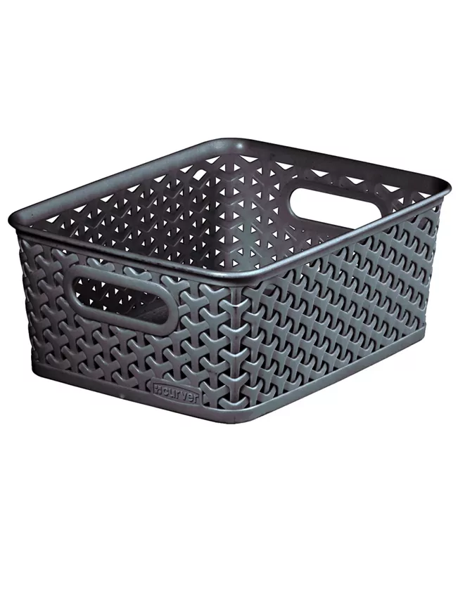 Curver Medium 8L My Style Small Rectangular Storage Basket Anthracite