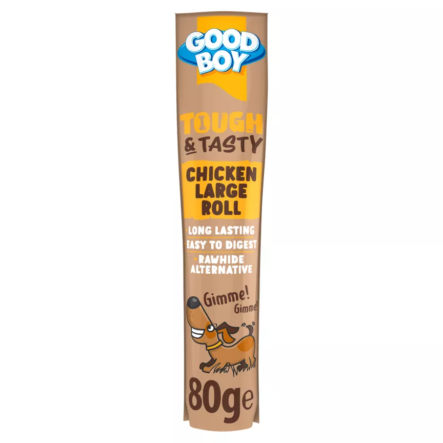 Good Boy Tough & Tasty Large Chicken Roll Rawhide Alternative Dog Treat