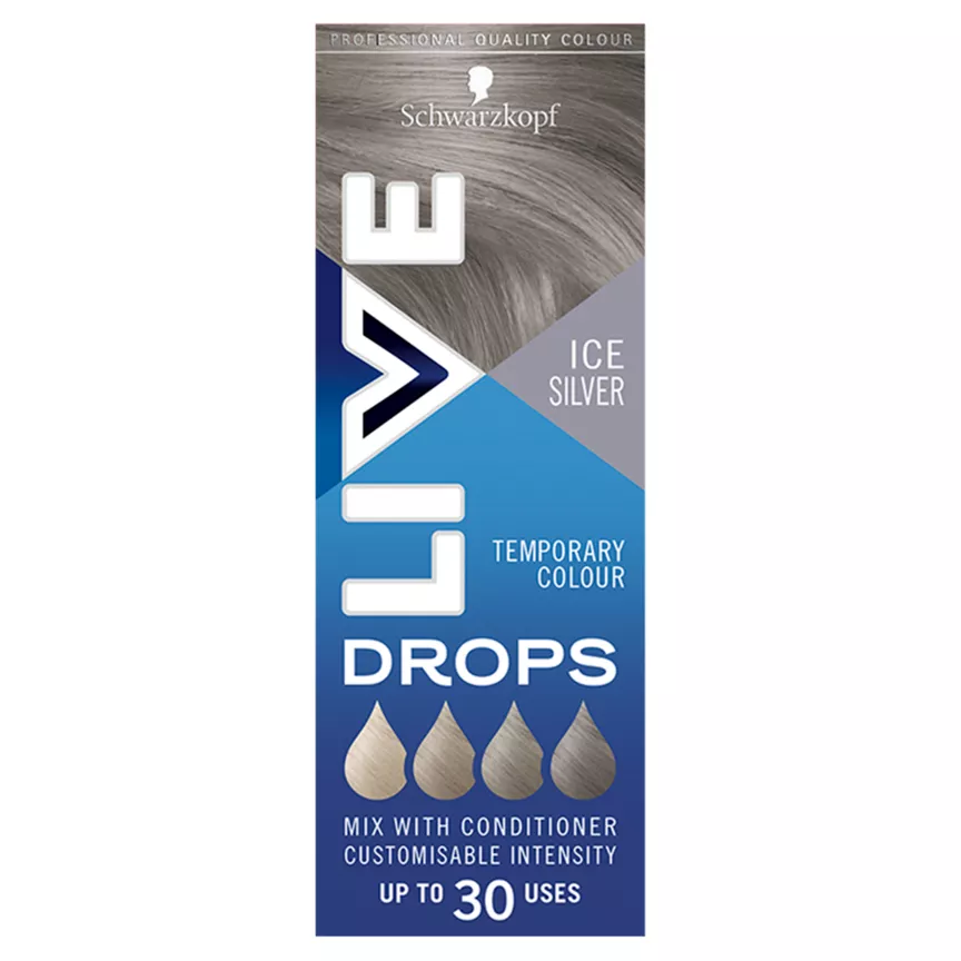 Schwarzkopf Live Colour Drops Silver Hair Dye Temporary Colour Ice Silver