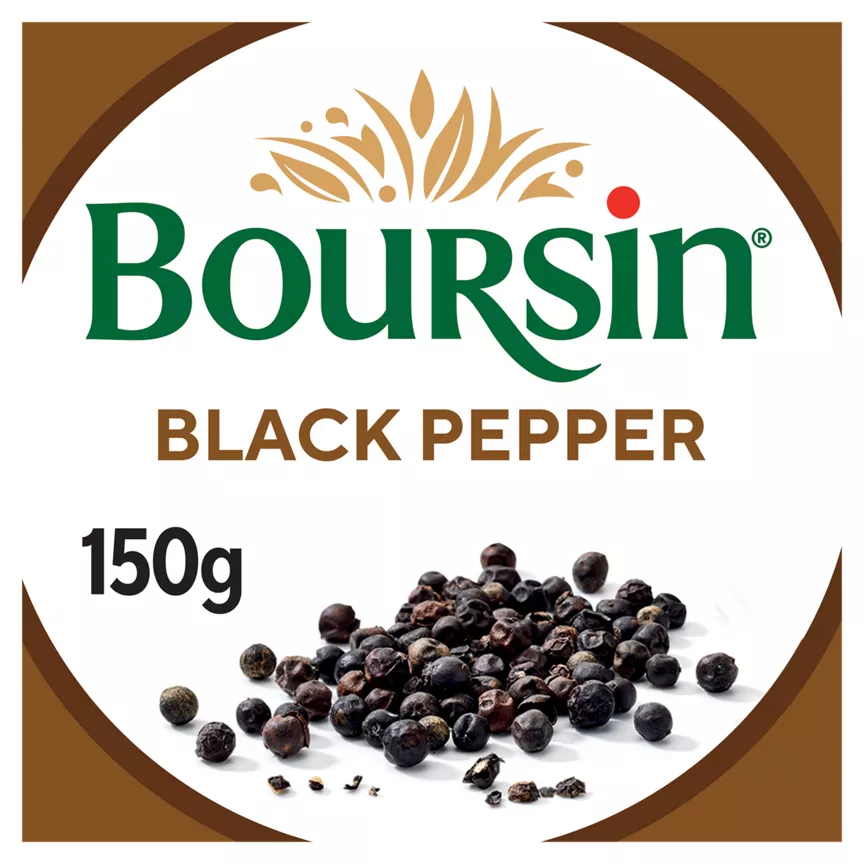 Boursin Black Pepper Soft French Cream Cheese 150g
