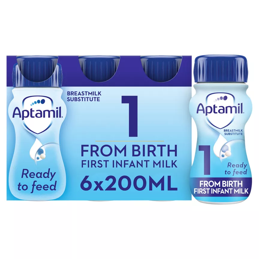 Aptamil 1 First Formula Baby Milk Liquid from Birth Multipack 6x