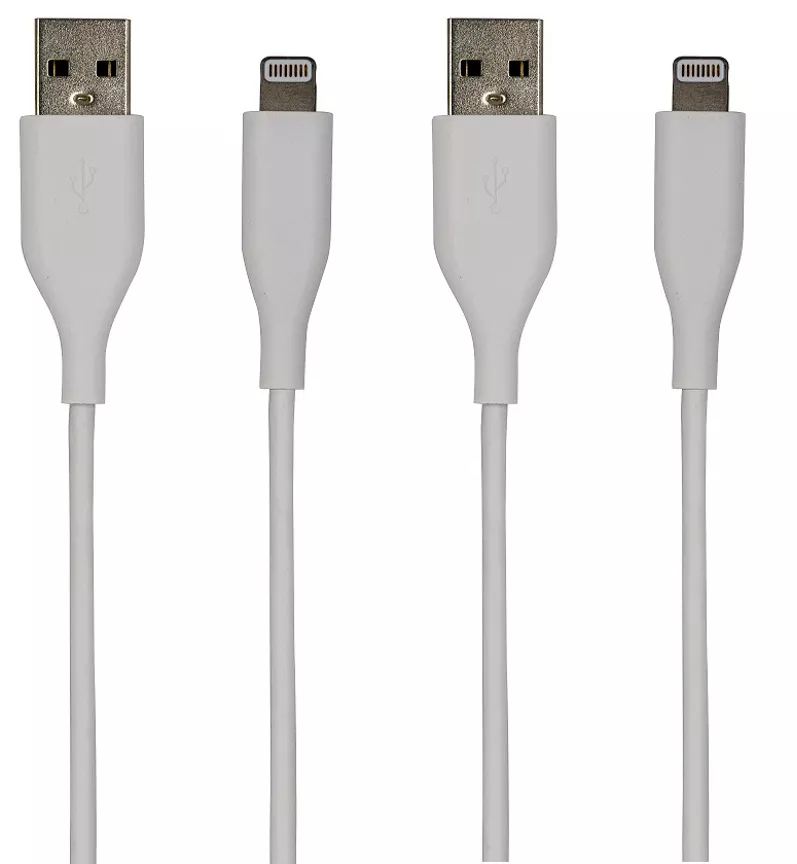 ASDA Tech Lightning Cable - 0.9m 2pk