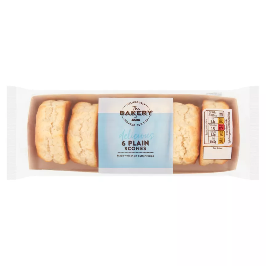 The BAKERY at ASDA 6 Delicious Plain Scones