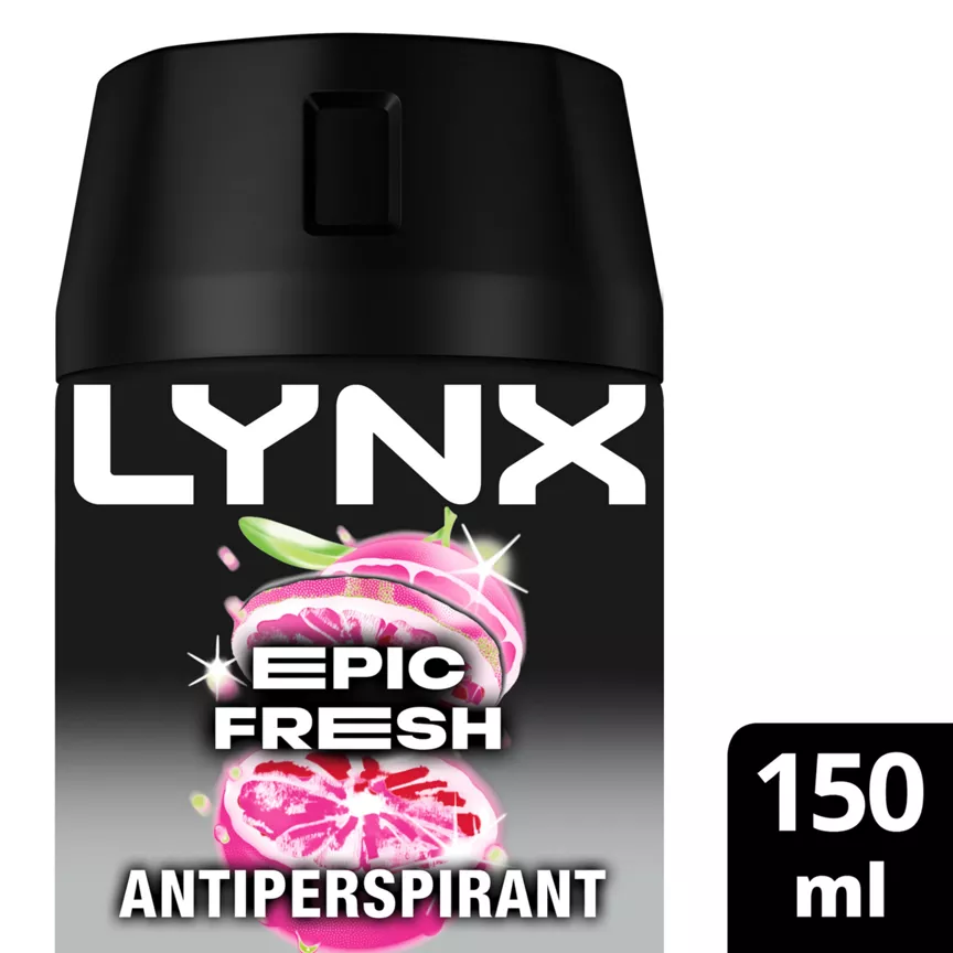 Lynx Epic Fresh Antiperspirant Deodorant Spray Grapefruit & Tropical Pineapple Scent 150 ML