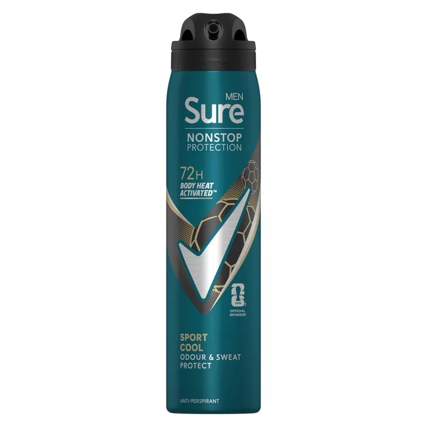 Sure Men Anti-perspirant Deodorant Aerosol Sport Cool Nonstop Protection 250 ml