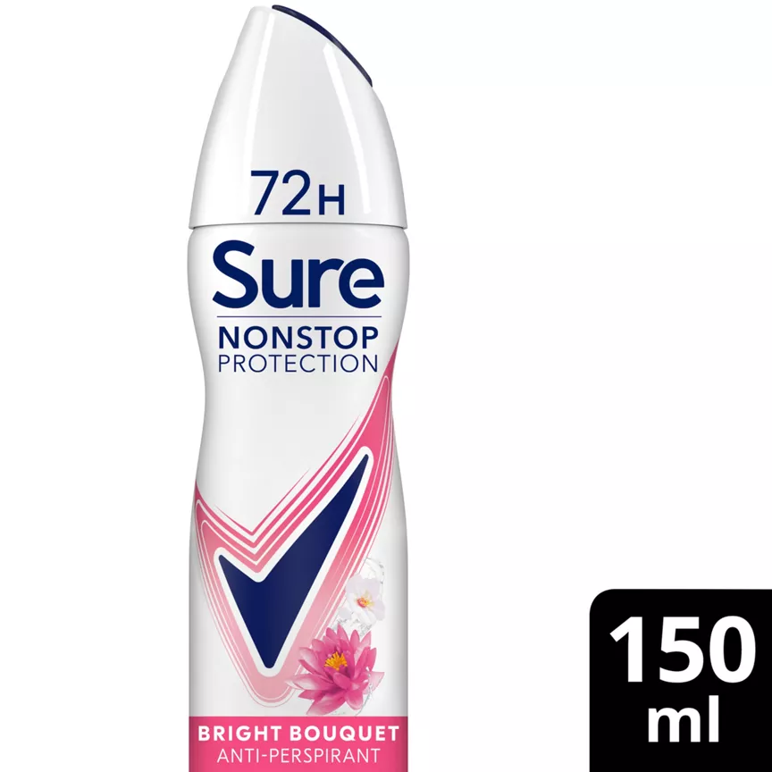 Sure Anti-Perspirant Deodorant Aerosol Bright Bouquet Nonstop Protection 150 ml