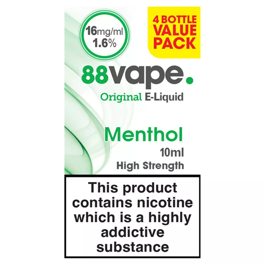 88Vape Original E-Liquid Menthol 4 x 10ml