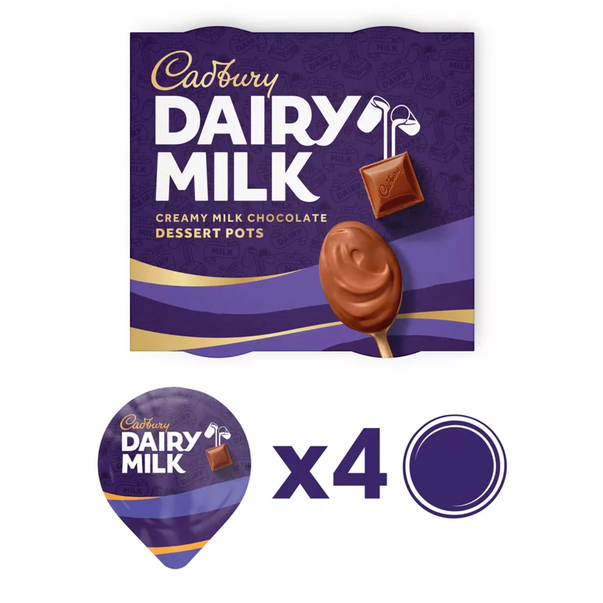 Cadbury Dairy Milk Pots of Joy Chocolate Dessert 4 x 60g (240g)