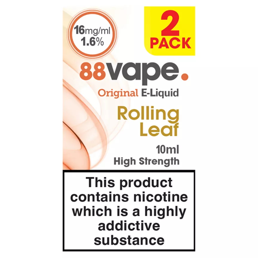 88Vape Original E-Liquid Rolling Leaf 2 Pack 10ml