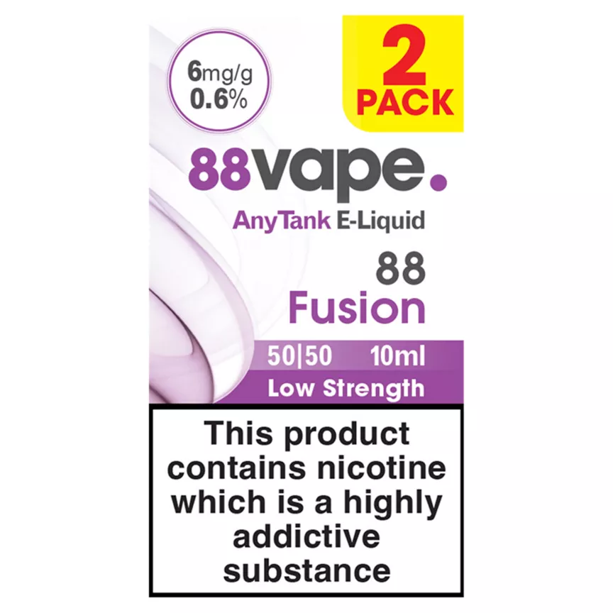 88Vape Any Tank E-Liquid 88 Fusion 50/50 2 Pack