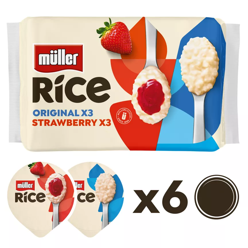 Muller Rice Strawberry & Original Low Fat Pudding