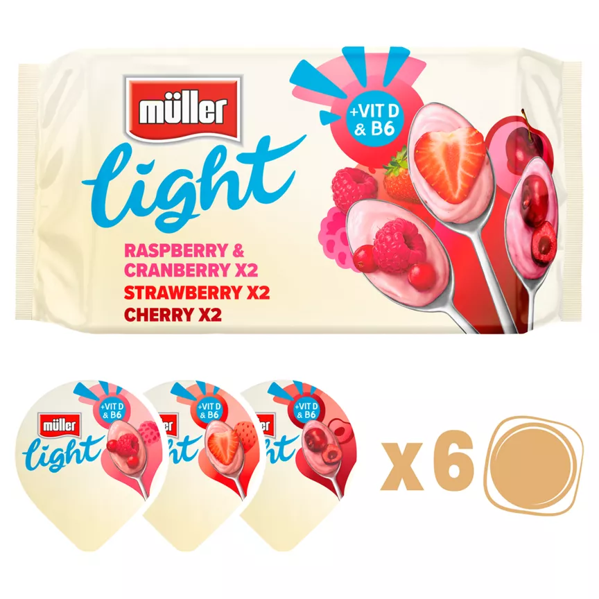 Muller Fat Free Light Red Fruits Yogurts - Image 1