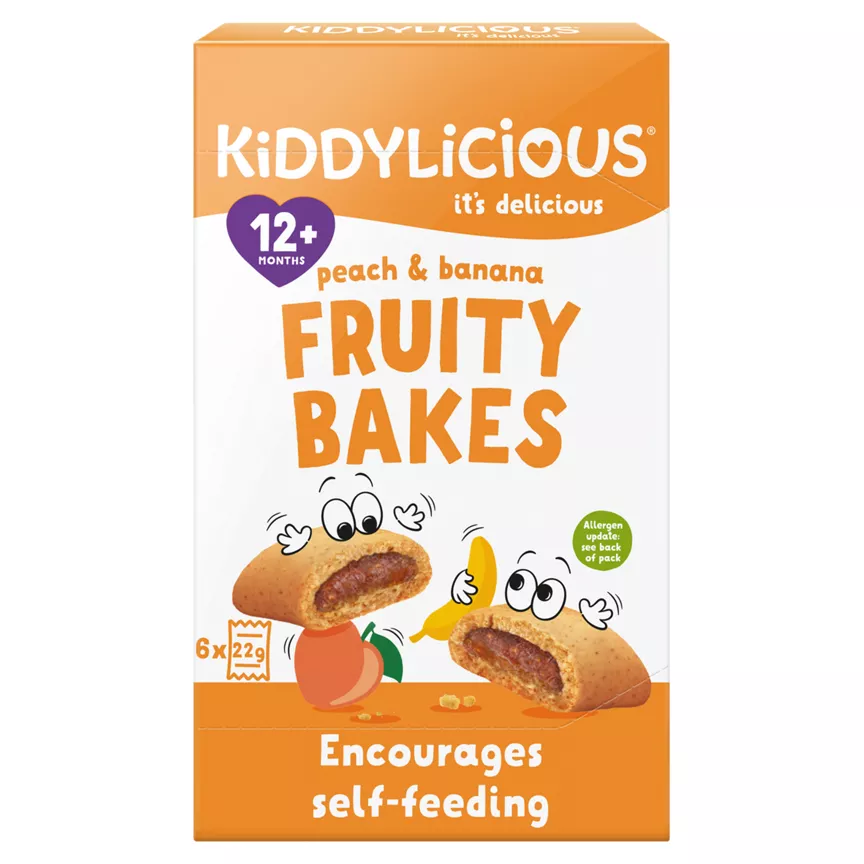 Kiddylicious Peach & Banana Fruity Bakes 6x