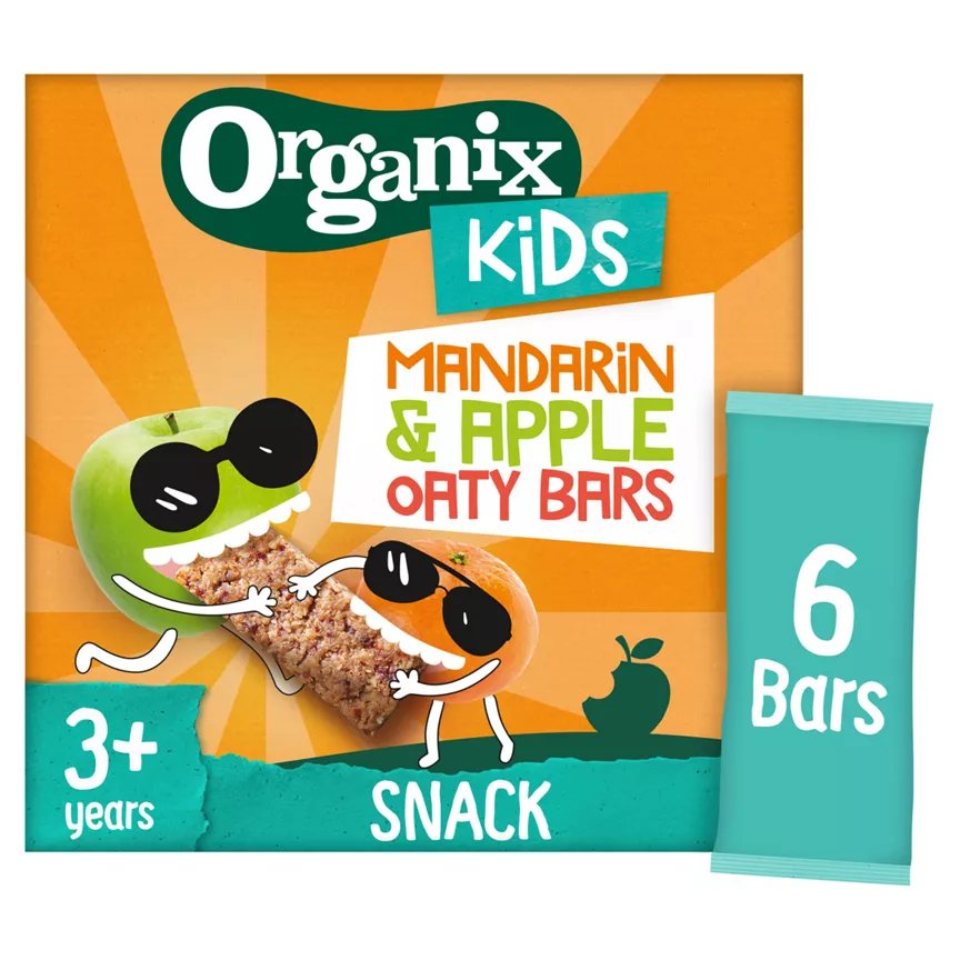 Organix KIDS Marvellous Mandarin & Apple Organic Oat Snack Bars Multipack 6x