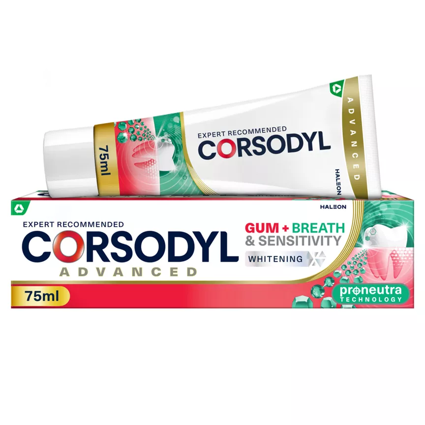 Corsodyl Gum+ Breath & Sensitivity Toothpaste Whitening