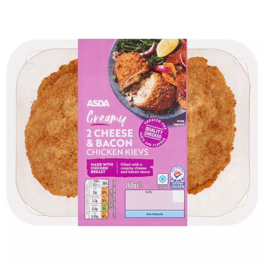 ASDA Creamy 2 Cheese & Bacon Chicken Kievs
