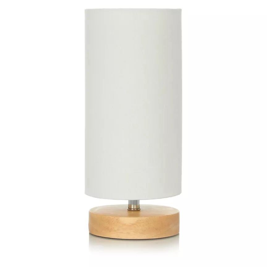 George Home White Wood Cylinder Lamp